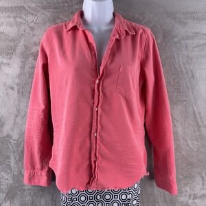 Frank‎ & Eileen Barry Shirt Womens Size Small Pink Italian Woven Button Front